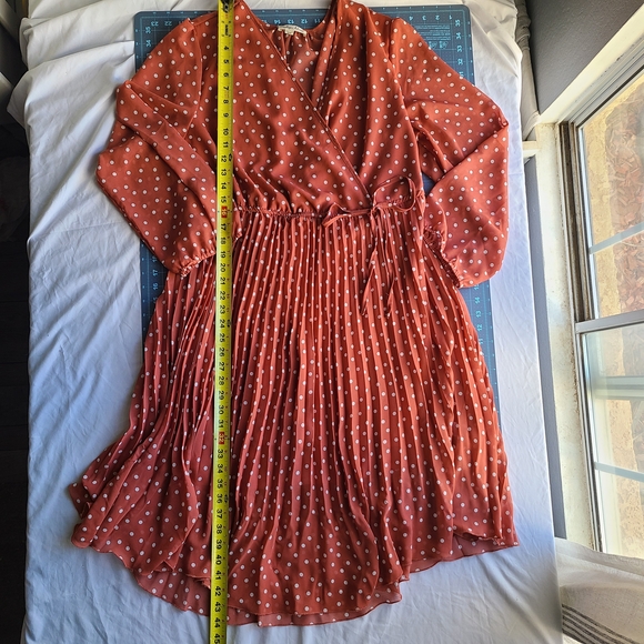 Polka Dot Wrap Dress Indigo Rose 2XL Vintage Feel Old Money Pretty Woman Vibe - Picture 2 of 7